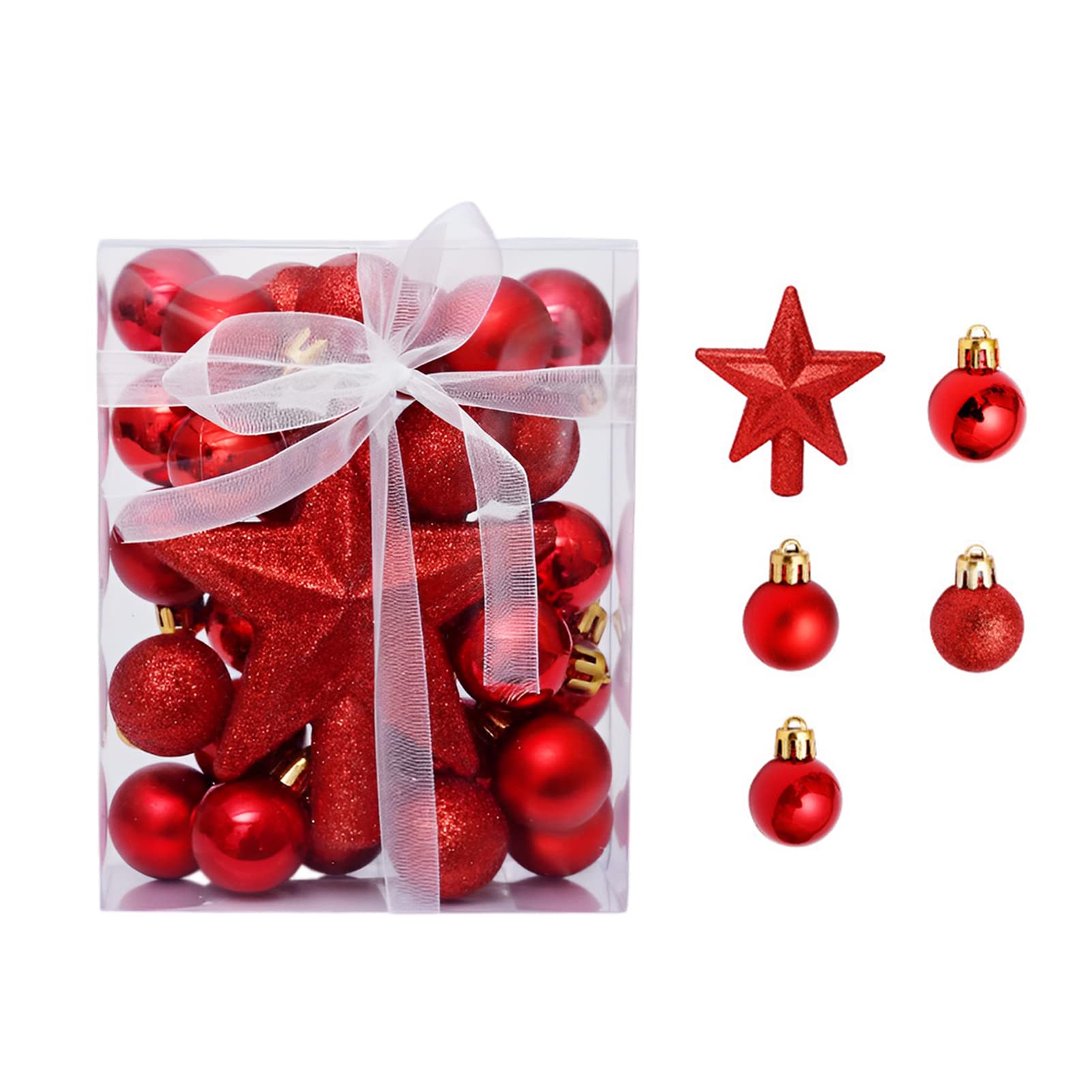 Palline Di Natale Rosse - 36 Pezzi Infrangibili Con Ganci - Foto 14