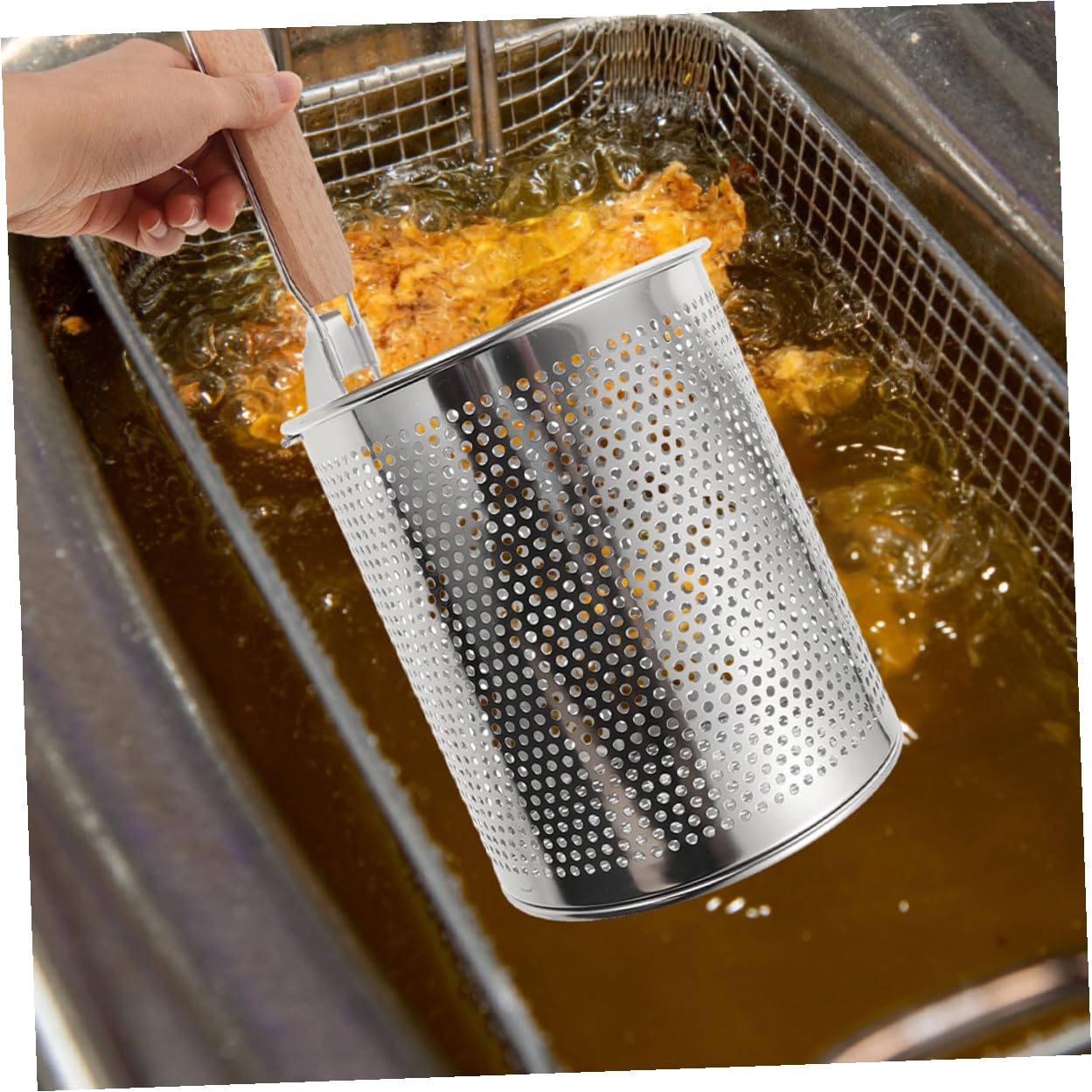 Cesta de Fideos de Acero Inoxidable 2 Piezas con Mango Ergonómico