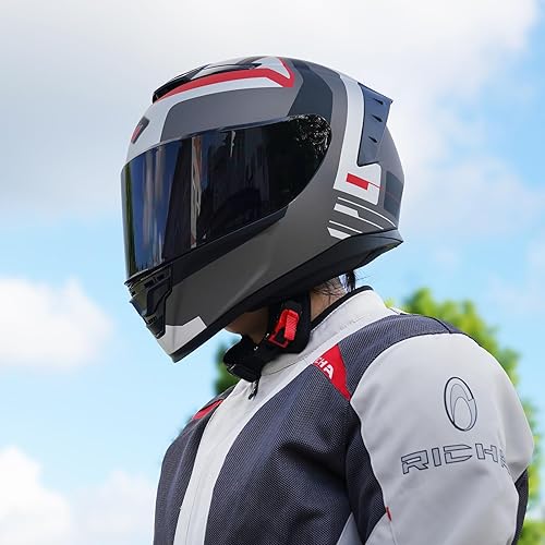 Miniatura 9 de Casco integral para motocicleta, Cascos para adultos en motocicleta, Cascos MG611 para motocicleta de carreras con visera negra para hombres y