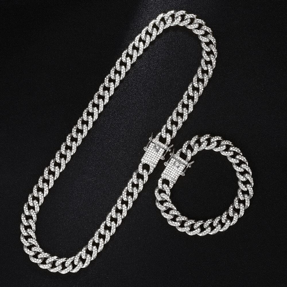 Pearl Mix Malti Chain Necklace （Silver） n17771-ssbpe.jpg