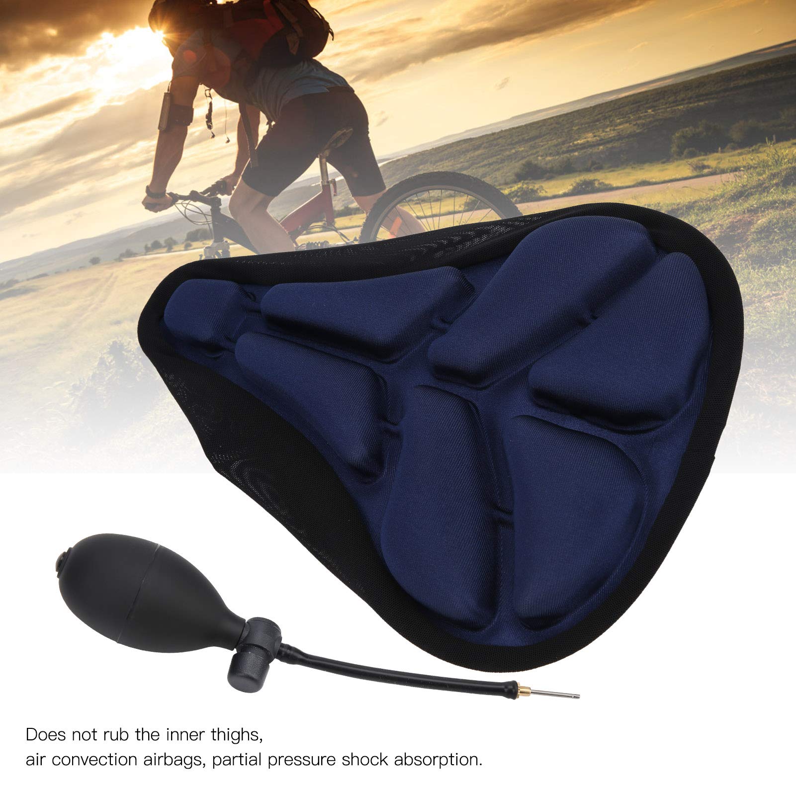 Siège de vélo Gonflable Selle de vélo Extra Large la Plus Confortable avec Rembourrage en Mousse Souple Convient universellement pour vélo d' appartement et vélos d'extérieur Siège de vélo Gonflable Selle de vélo Extra Large la Plus Confortable avec Rembourrage en Mousse Souple Convient universellement pour vélo d' appartement et vélos d'extérieur