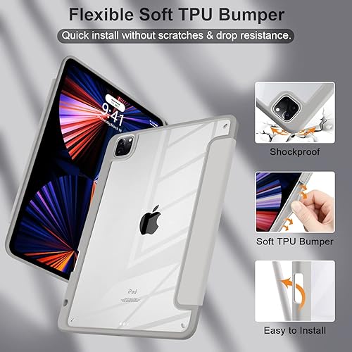 Miniatura 6 de Batianda Funda híbrida para iPad Pro de 12.9 pulgadas 2022 M2 2021 5iPad Pro de 12.9 pulgadas de 43 generación soporte para lápices incorporado,