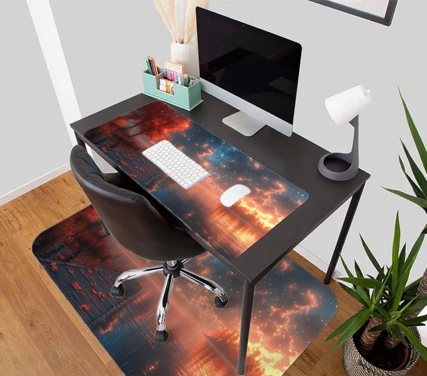 Podkładka pod mysz do gier gwiaździste niebo XXL podkładka pod mysz 1200 x 400 mm podkładka pod mysz biurową zszyta antypoślizgowa, podkładka pod mysz krajobrazową do pracy, gier, biura, domu