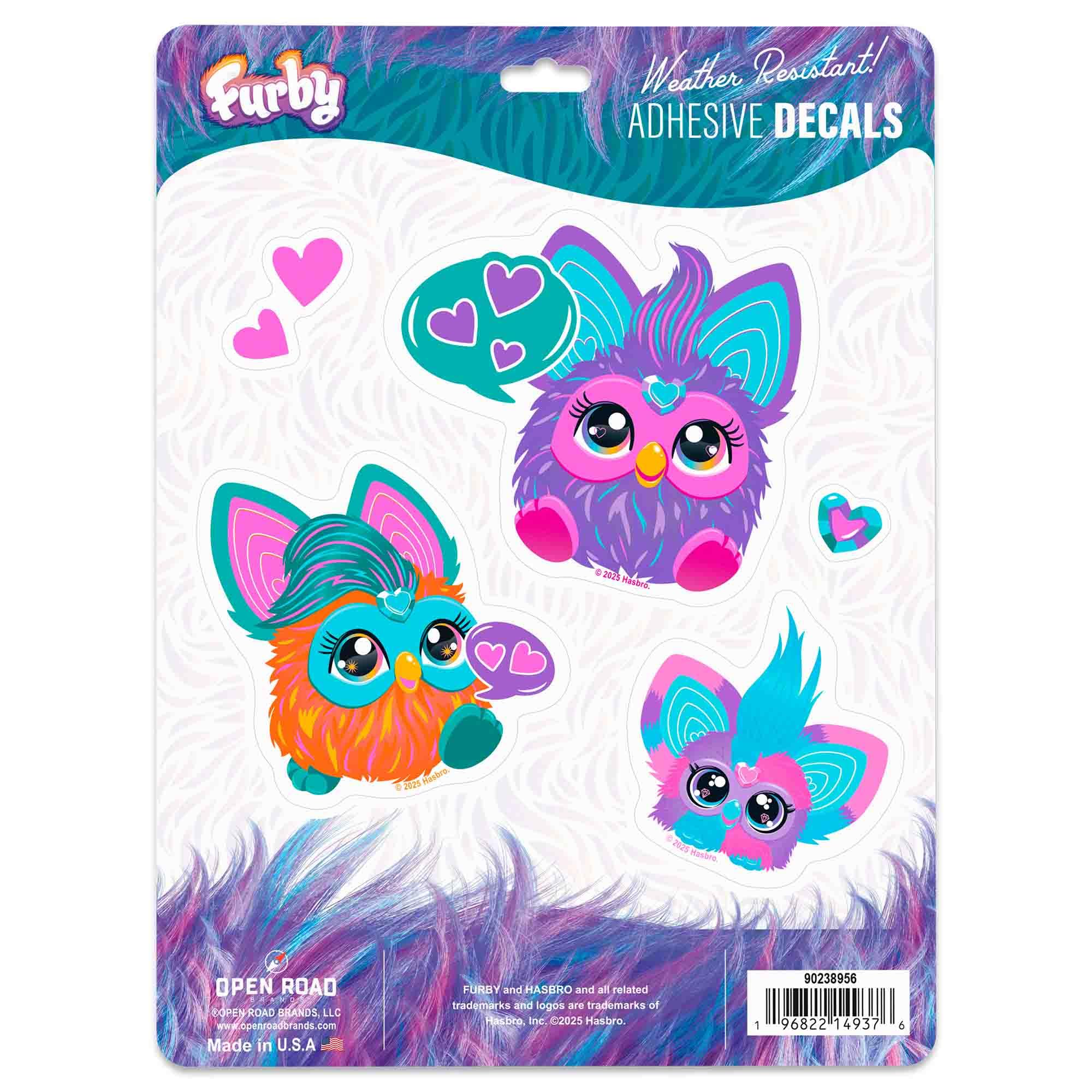 Hasbro Furby Adhesive Vinyl Decal Pack
