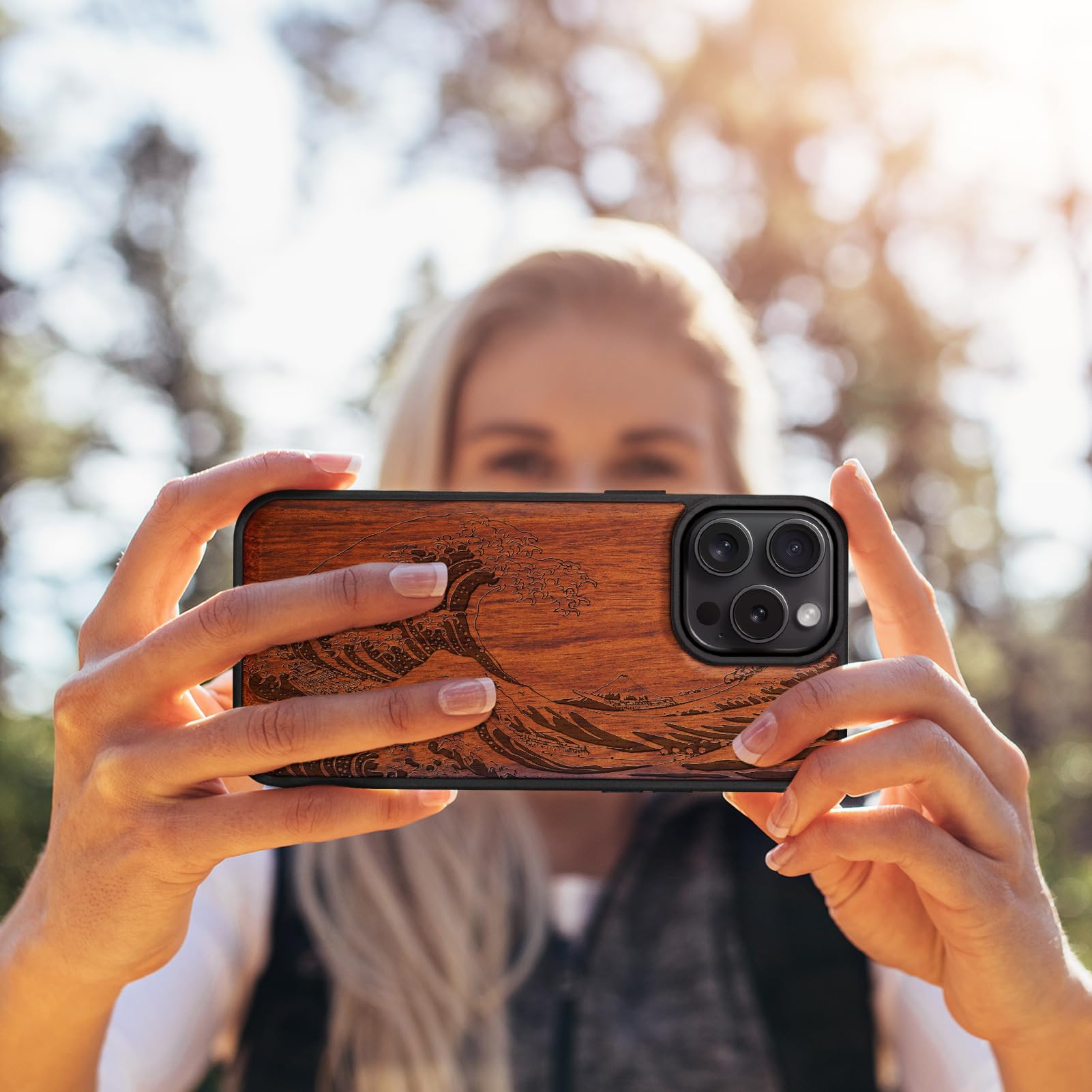 Amazon.com: Carveit Magnetic Wooden Case for Phone 16 Pro Max Case