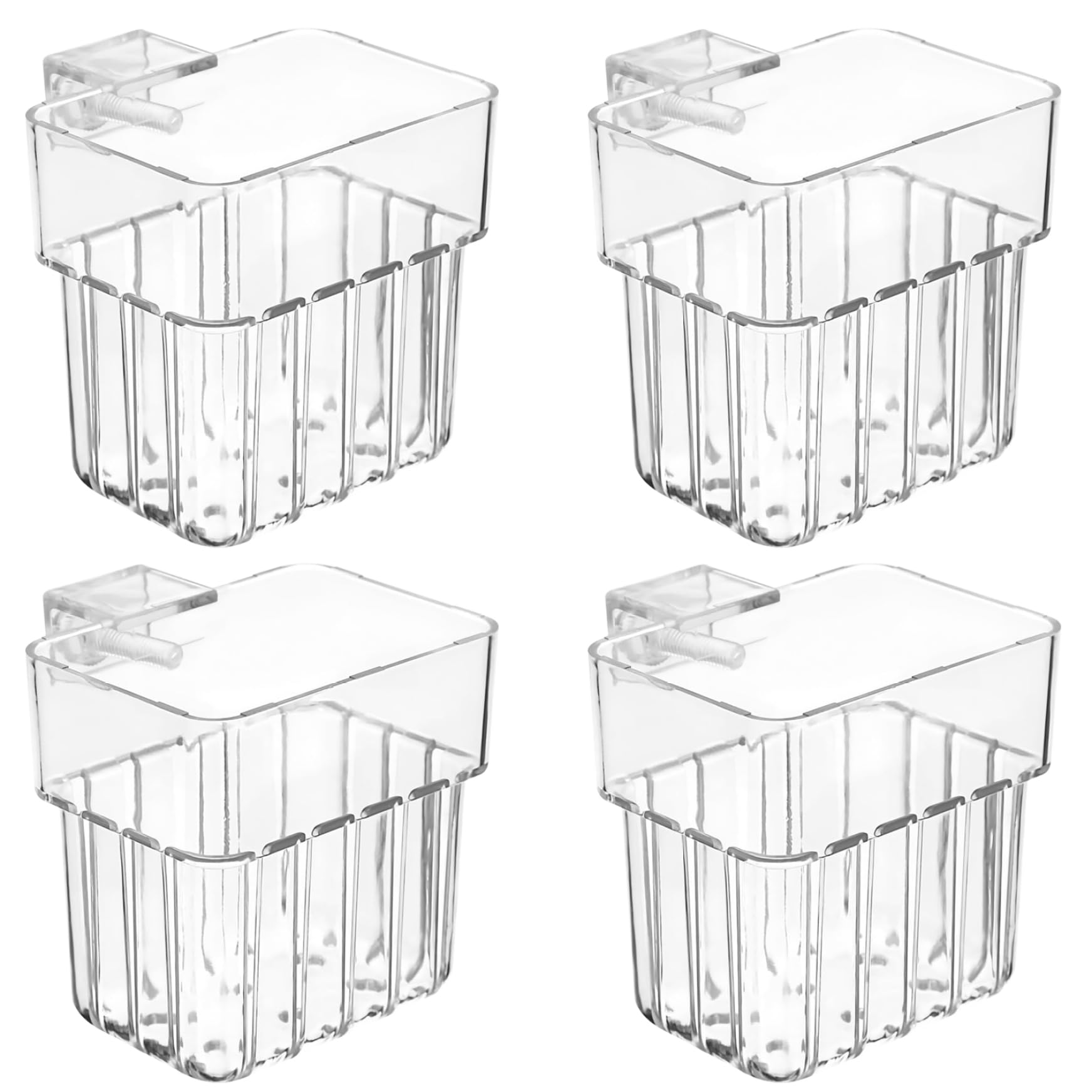 Takingup Plant Holder for Fish Tank, 4Pcs Clear Plastic Aquarium Plant Holder with Screws, Hydroponic Planting Cups for Aquatic Plants, Fish Tank Accessories & Decor