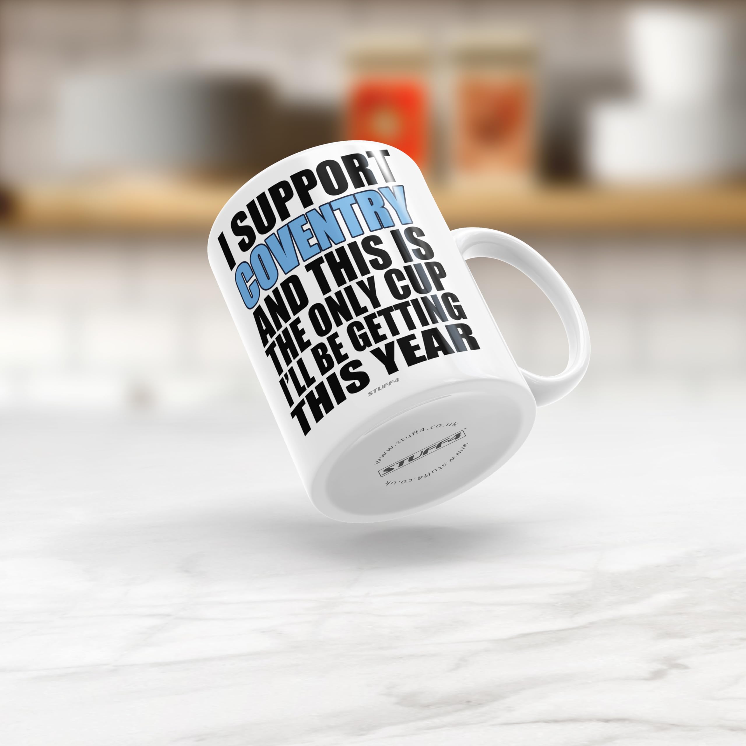 Divertente tazza da calcio regalo per i fan di Barnsley, tazza con scritta  Footy Only, regalo per figlio, papà, fratello, zio, collega, amico, cugino, 325 ml, in ceramica, lavabile in lavastoviglie