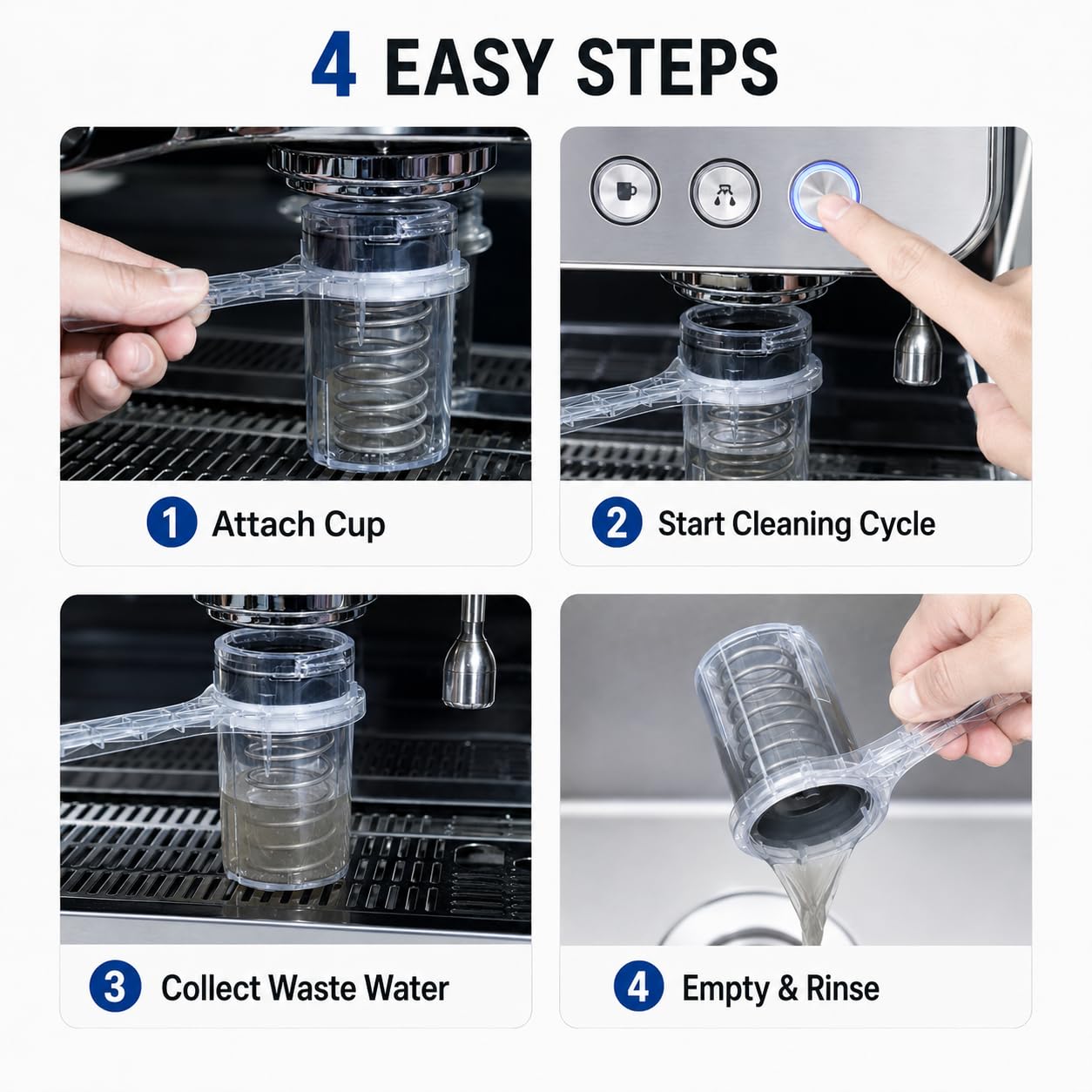 TsoLay Kit Limpieza Cafetera E61, Retrolavado con Liberación Automática De Presión, Cabezal De Preparación Autolimpiante para Todas Las Cafeteras Estándar con Cabezal De Preparación De 58 Mm