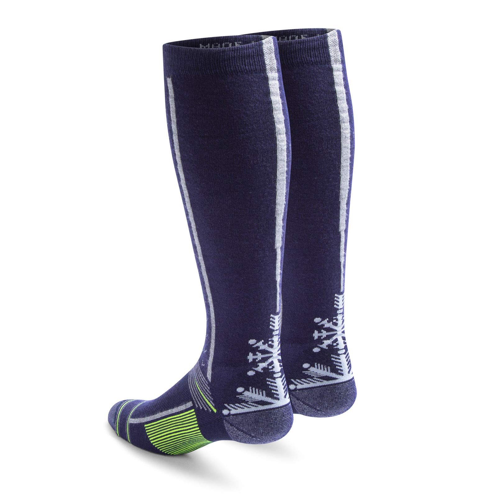 Fox River Men's/Unisex Ski Socks | Zermatt | Over The Calf | Premium Merino Wool, Cashmere, and Silk Blend for Ultimate Comfort, Black, X-Large