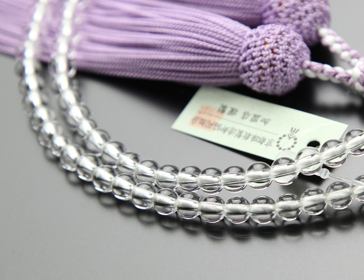 Amazon | 念珠ドットコム 曹洞宗 数珠 女性用 8寸 本水晶 本銀輪