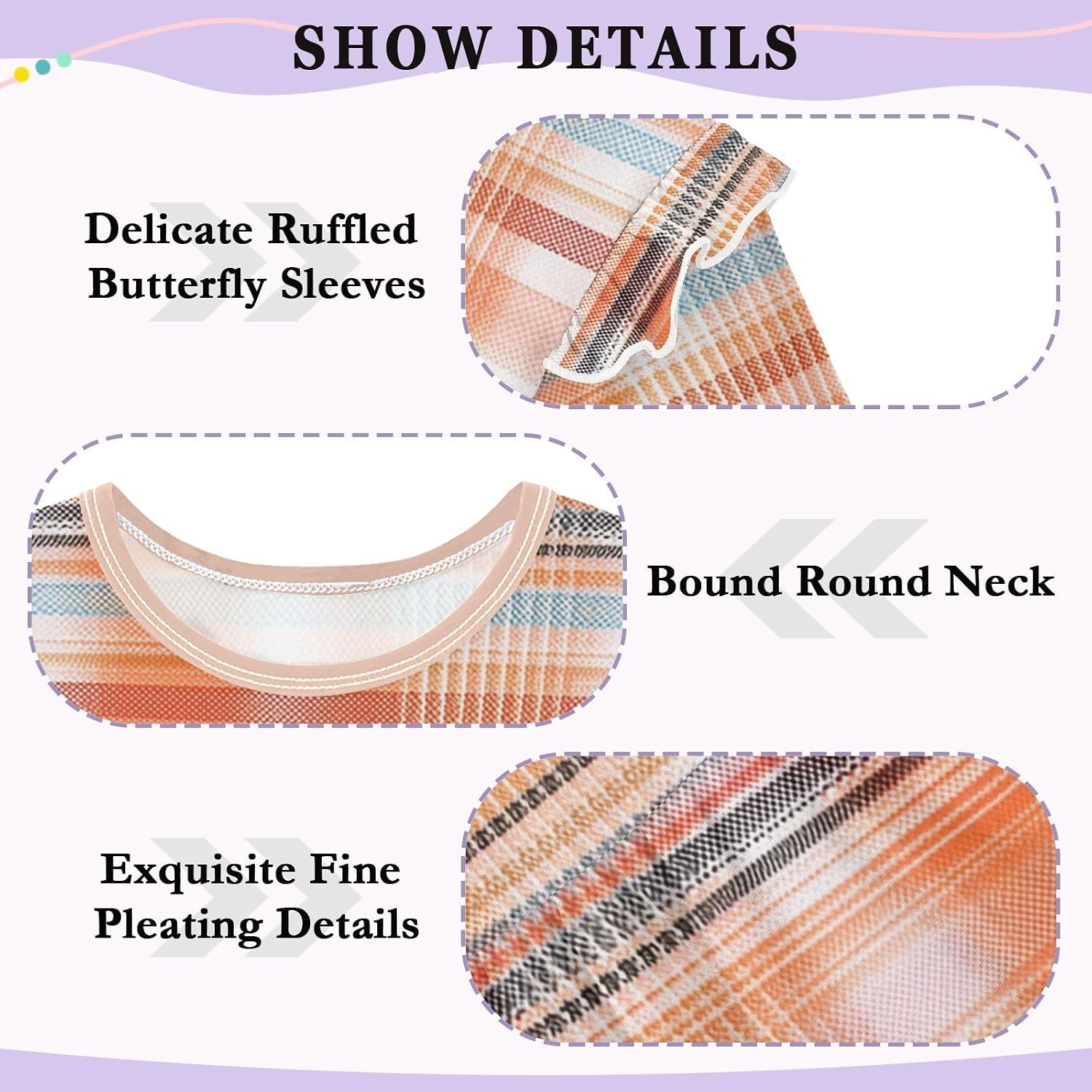 visesunny Toddler Clothes for Girls Orange White Line Stripe Long Sleeve Fall Shirts Cotton Top with Ruffle Collar