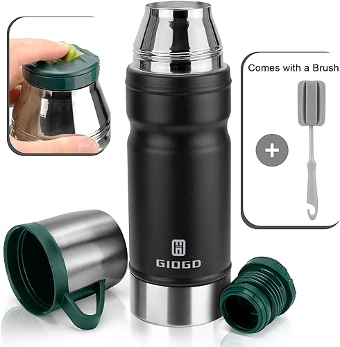 Miniatura 5 de Botella de agua con aislamiento al vacío Termo Botella de agua térmica con taza 680ml23oz Botellas de agua térmicas de acero inoxidable Termo para