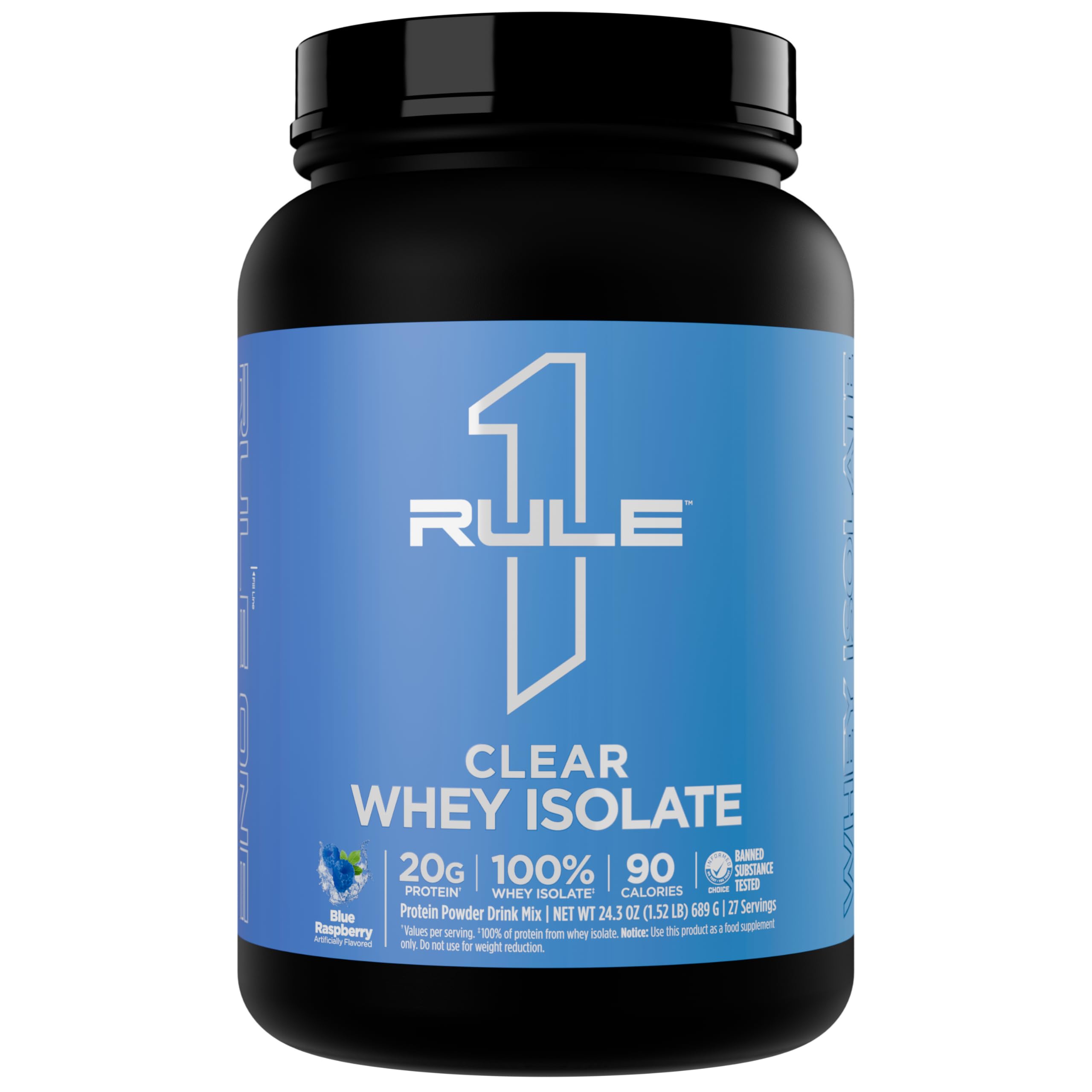 Rule 1 Proteins Clear Whey Isolate Blue Raspberry