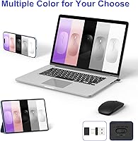Vista 8 de Bluetooth Wireless Mouse for MacBook Air Mac Pro iPad Laptop Computer Pad Optical Rechargeable Slim Silent Dual Mode