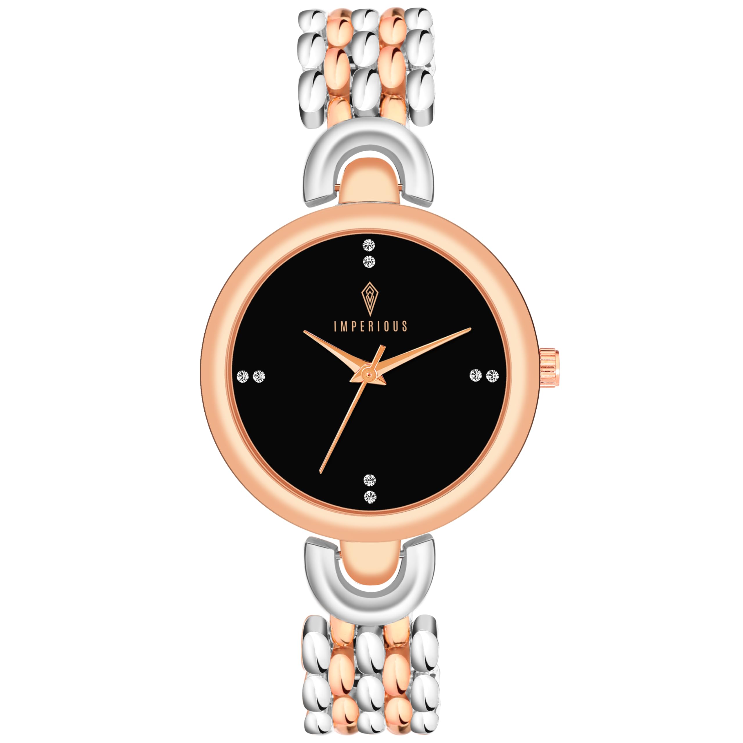 IMPERIOUS - THE ROYAL WAY Womens Round Dial Quartz Movement Studded Dial Watch | Analogue Quartz Movement Ladies Watch (Multi) (B0DCP8H5MZ) Amazon Price History, Amazon Price Tracker