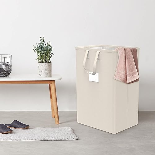 Miniatura 7 de Cesta grande para la ropa sucia de 75 litros con asas, cesta de ropa sucia para dormitorio, impermeable, cesta alta independiente impermeable, cesta