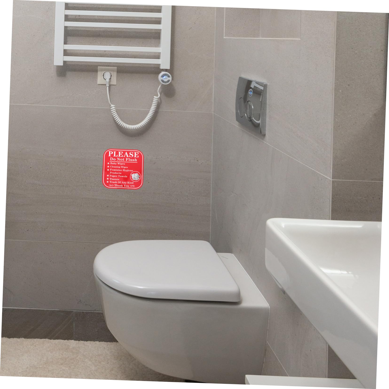 Adesivo Per Bagno "Butta Solo La Carta Igienica" - 2 Pezzi, Piccolo Cartello Nero Lucido 2,5x12,7 Cm, Antigraffio Per Hotel, Airbnb, Casa