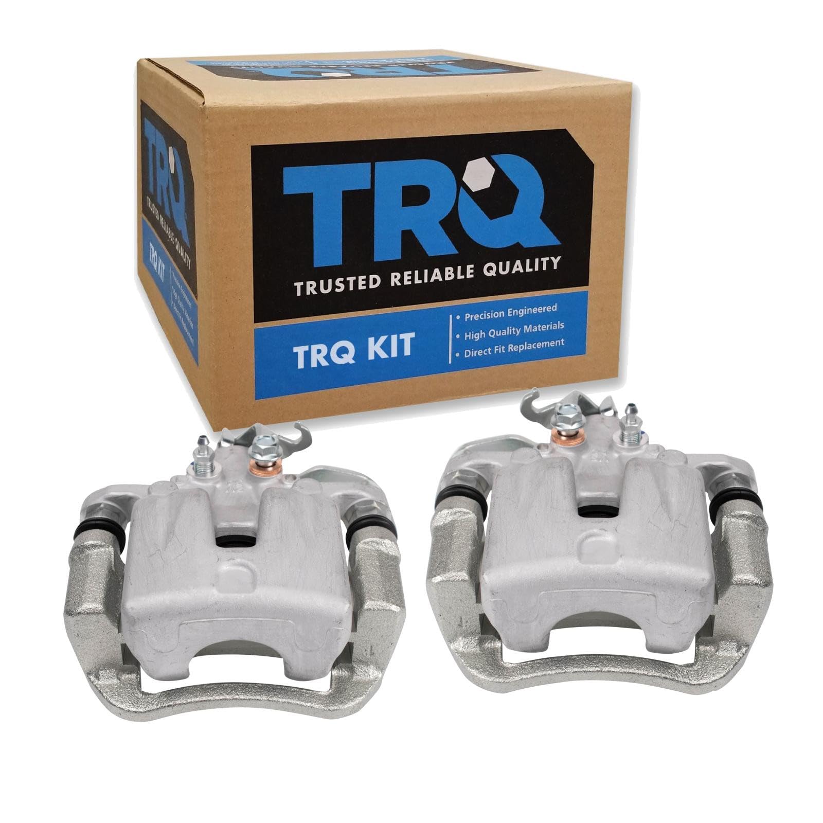 TRQ Rear Driver and Passenger Side Brake Caliper Set Caliper Brackets