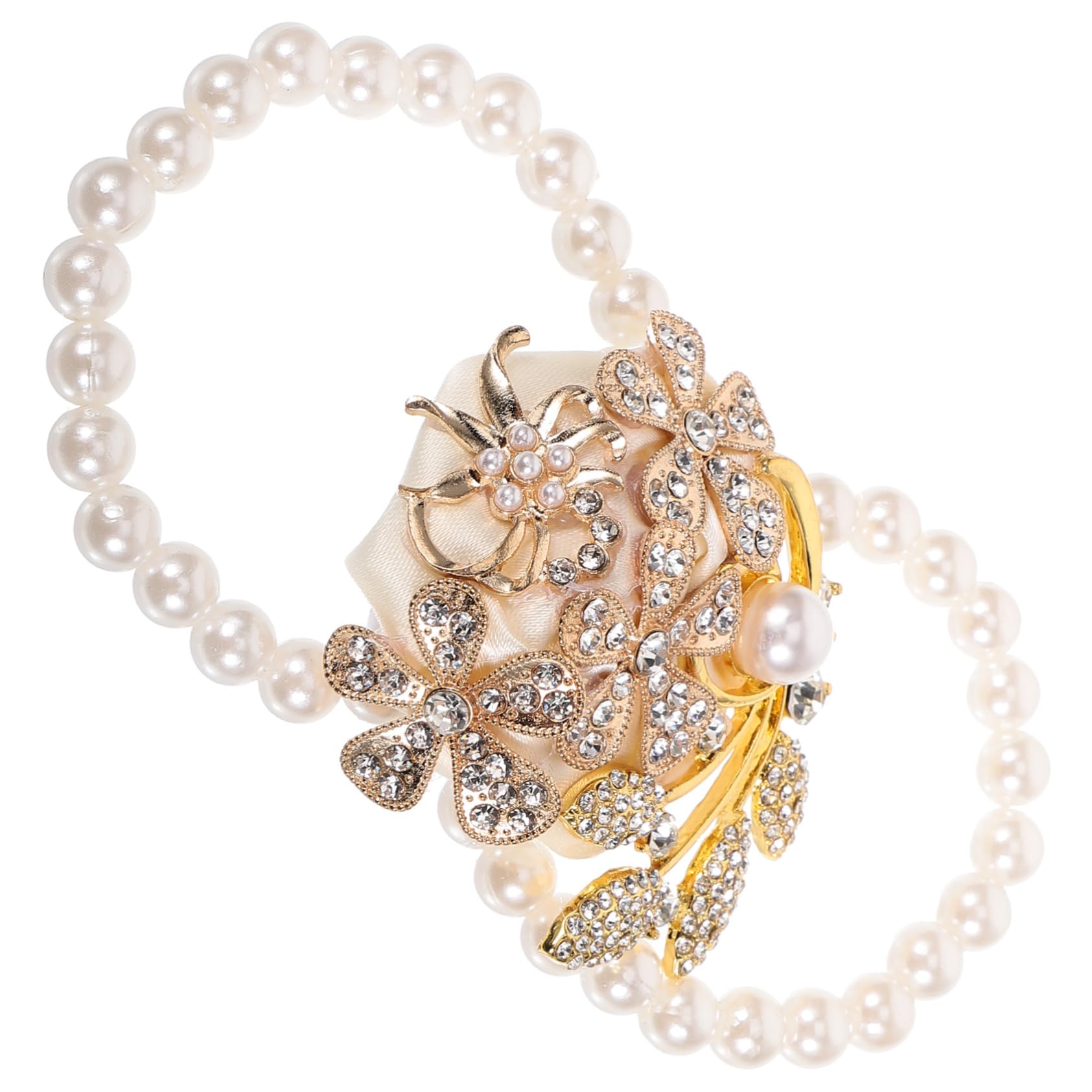 FOMIYES Decorazione Floreale da Polso per Ballo di Fine Anno per Ragazze per Donne per Matrimonio per Damigella d'Onore per Bouquet Bracciale con Strass per Addio Nubilato