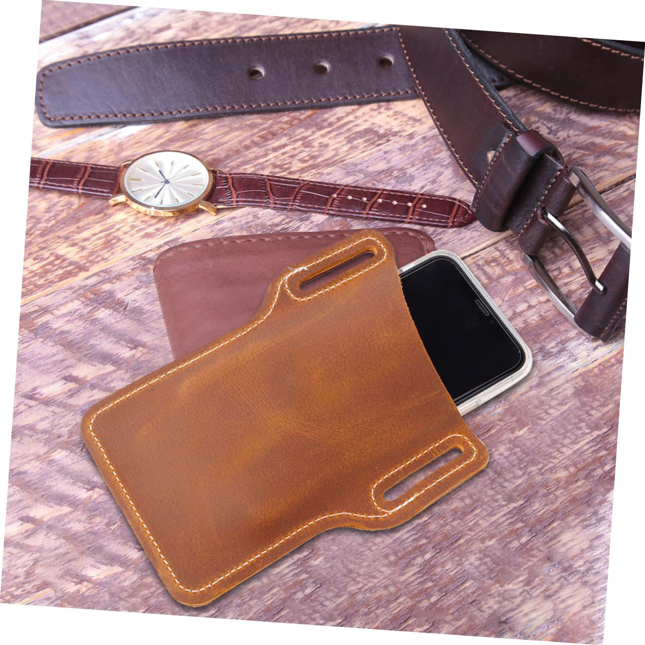 2 Stück Pu Gürteltaschen für Handy, Schutzhülle für Unterwegs