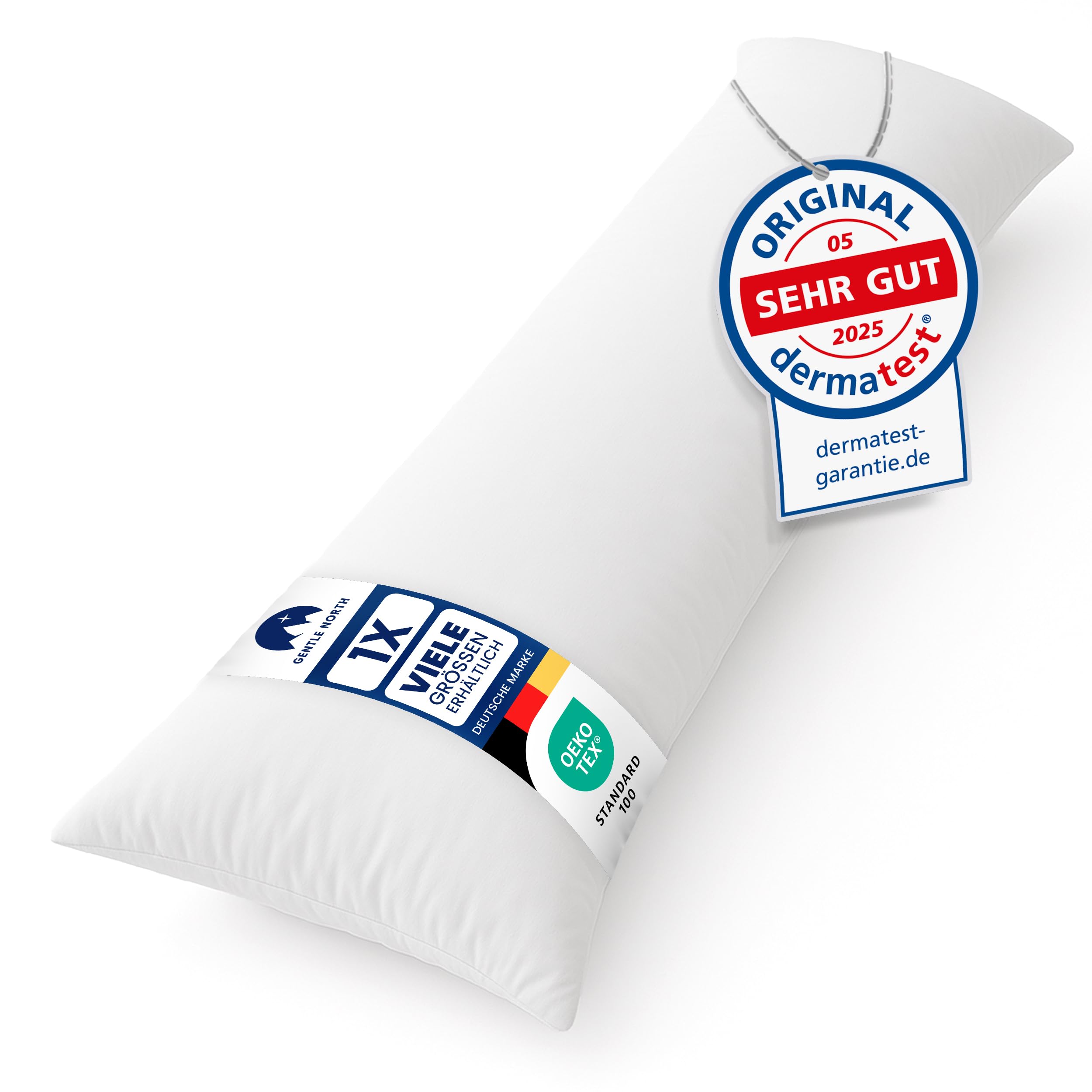 Gentle North Hochwertiges Seitenschläferkissen 40x145 cm - Langes Kissen für Seitenschläfer - Körperkissen - Körperkissen für Erwachsene mit Mikrofaser-Füllung 40 x 145 cm lang - –kotex - Schlafkissen