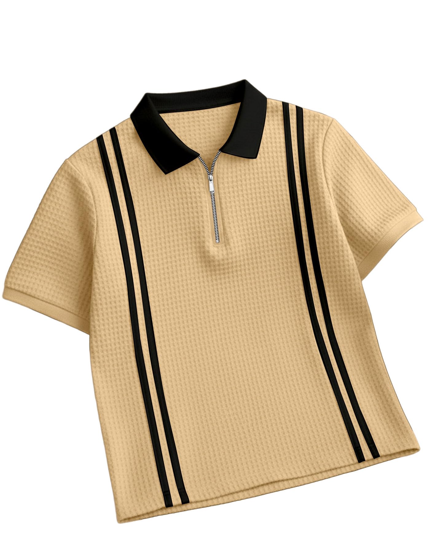 Buy AUSK Men T-Shirt Texture Self Design with Half Sleeve Polo