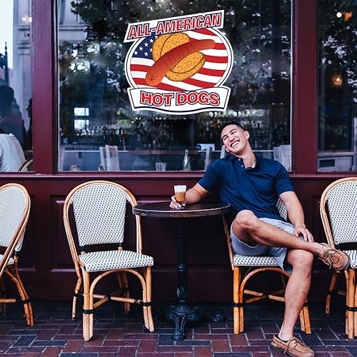 Miniatura 3 de Food Truck Decals All Anerican Hotdogs Concession Restaurant Die-Cut Vinyl Sticker & Sign 10 in on Longest Side