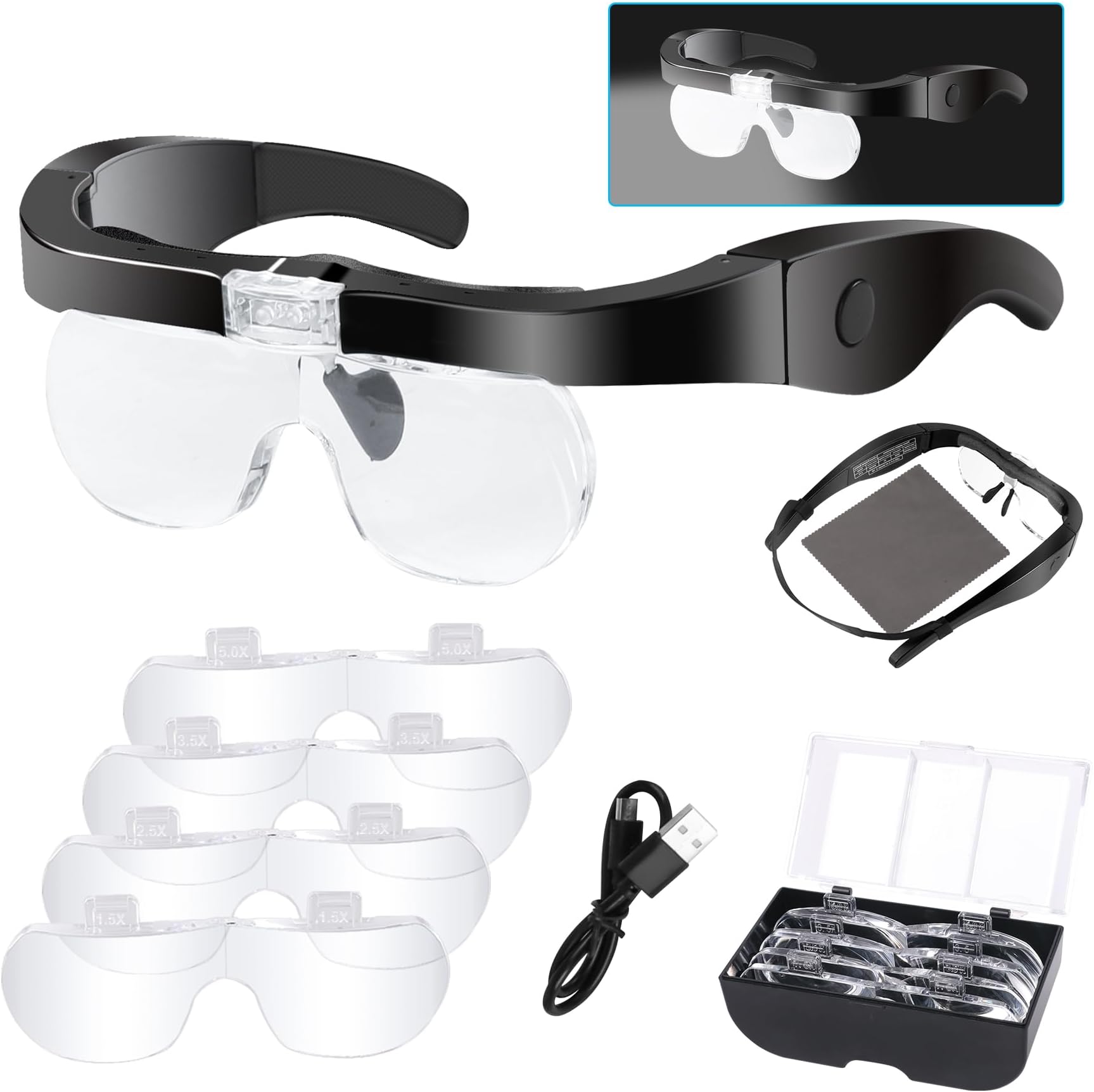 Loupe Bijoutier Lunette Loupe Avec Lumires Led, Frontale