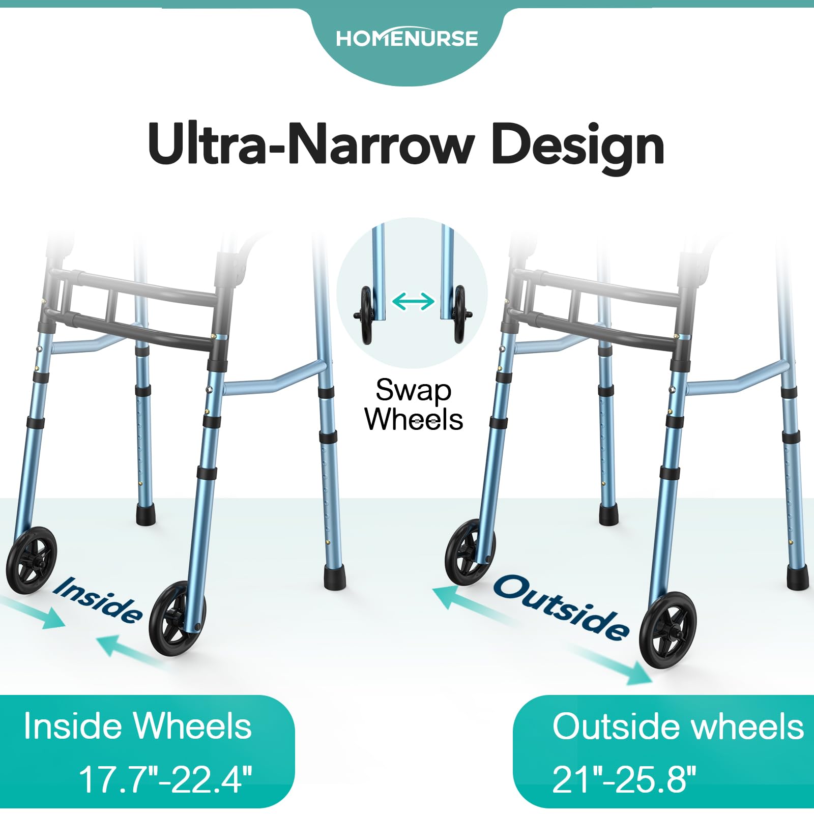 Narrow Walker for Seniors - HOMENURSE Z3 -3 Narrow Walker for Seniors - HOMENURSE Z3 -3