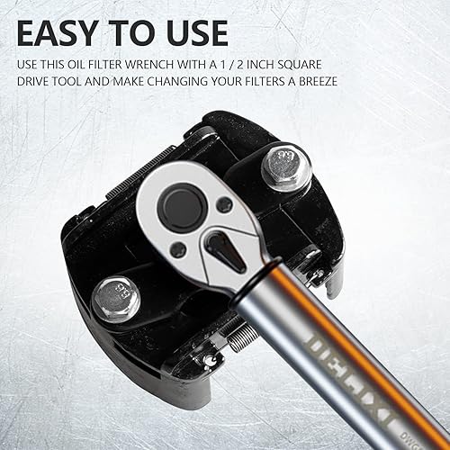 Miniatura 4 de YESHMA Llave de filtro de aceite ajustable, 2.362 in-3.150 in, diseño en forma de doble diente, fácil de agarrar, reduce el tiempo de desmontaje,