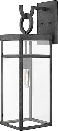 Hinkley Porter One Light 5W Med. LED Outdoor Large Wall Mount Lantern, Aged Zinc