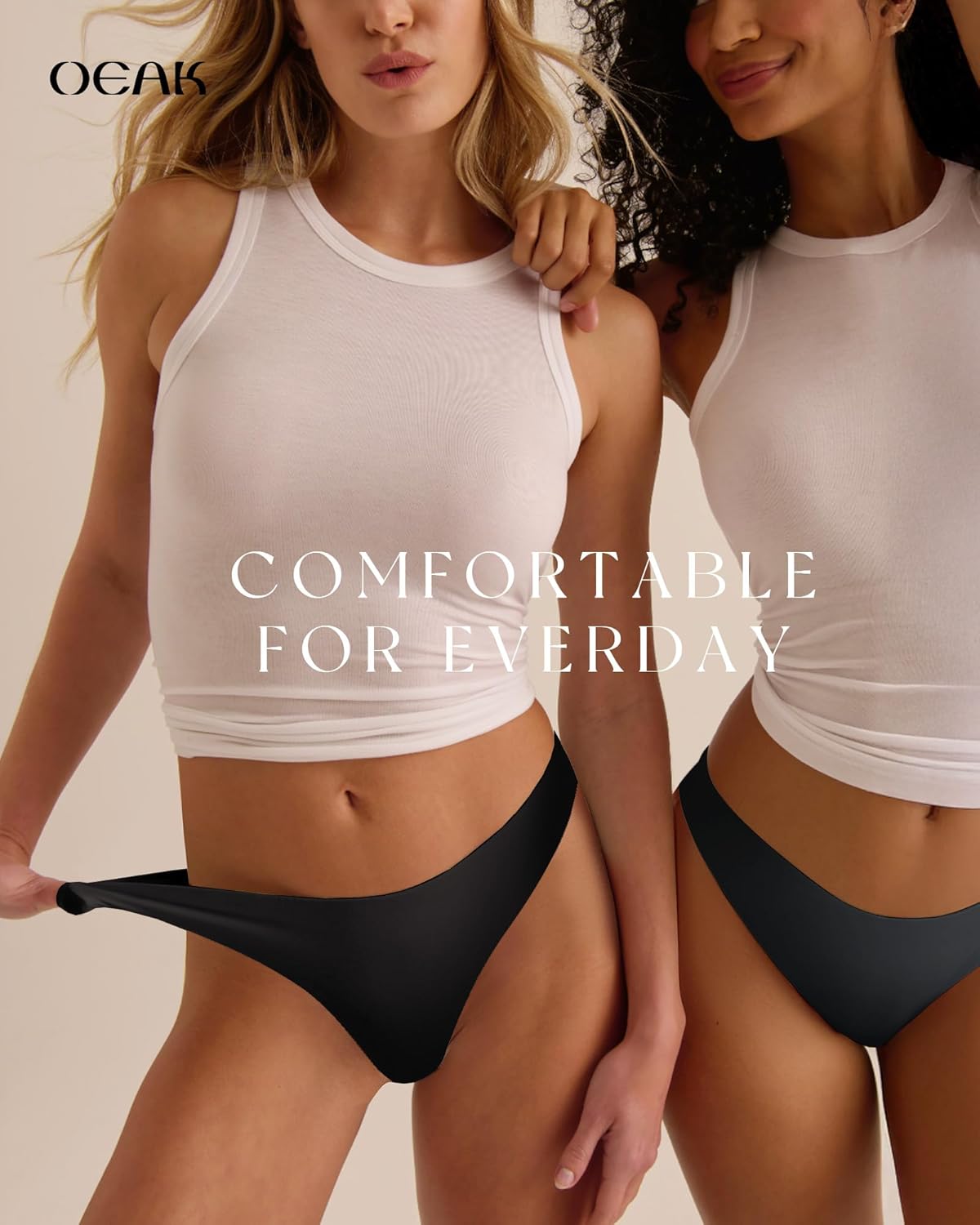 OEAK Seamless Thongs for Women Invisible Thongs No Show Thong Panty Liners Tangas Comfortable Workout G-Strings Underwear - Image 2