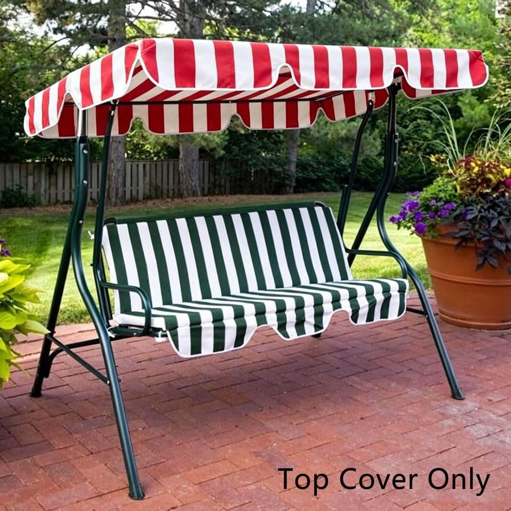 Toit De Rechange pour Balancelle De Jardin Imperméable 142x120 164x114 190x132cm Universelle Toit De Balançoire pour Balancelle À Rayures(Grey,200x120cm/79x47in)