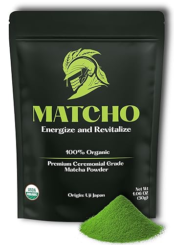 Matcho  Polvo matcha orgánico de grado ceremonial de primera cosecha  Auténtico polvo de té verde matcha japonés de grado ceremonial de Uji, Kioto