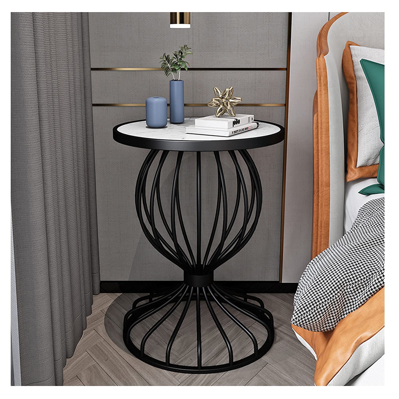 Petite table ronde en marbre pour canapé et espaces restreints