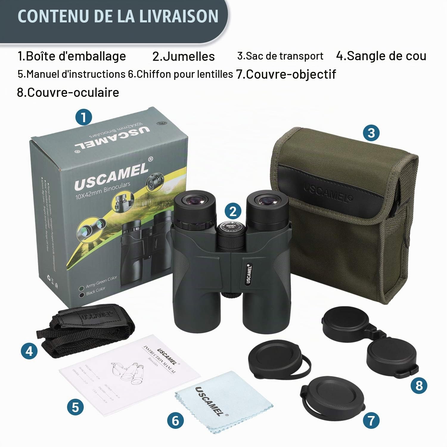 Meade Jumelles compactes, Jumelles au Format de Poche 10X42 avec Vision Claire pour l'observation des Oiseaux, Voyage, Concert, Vert de Chasse (Army Green)