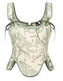 Bustier Tops for Women Renaissance Floral Lace Up Bodyshaper Corset with Zipper