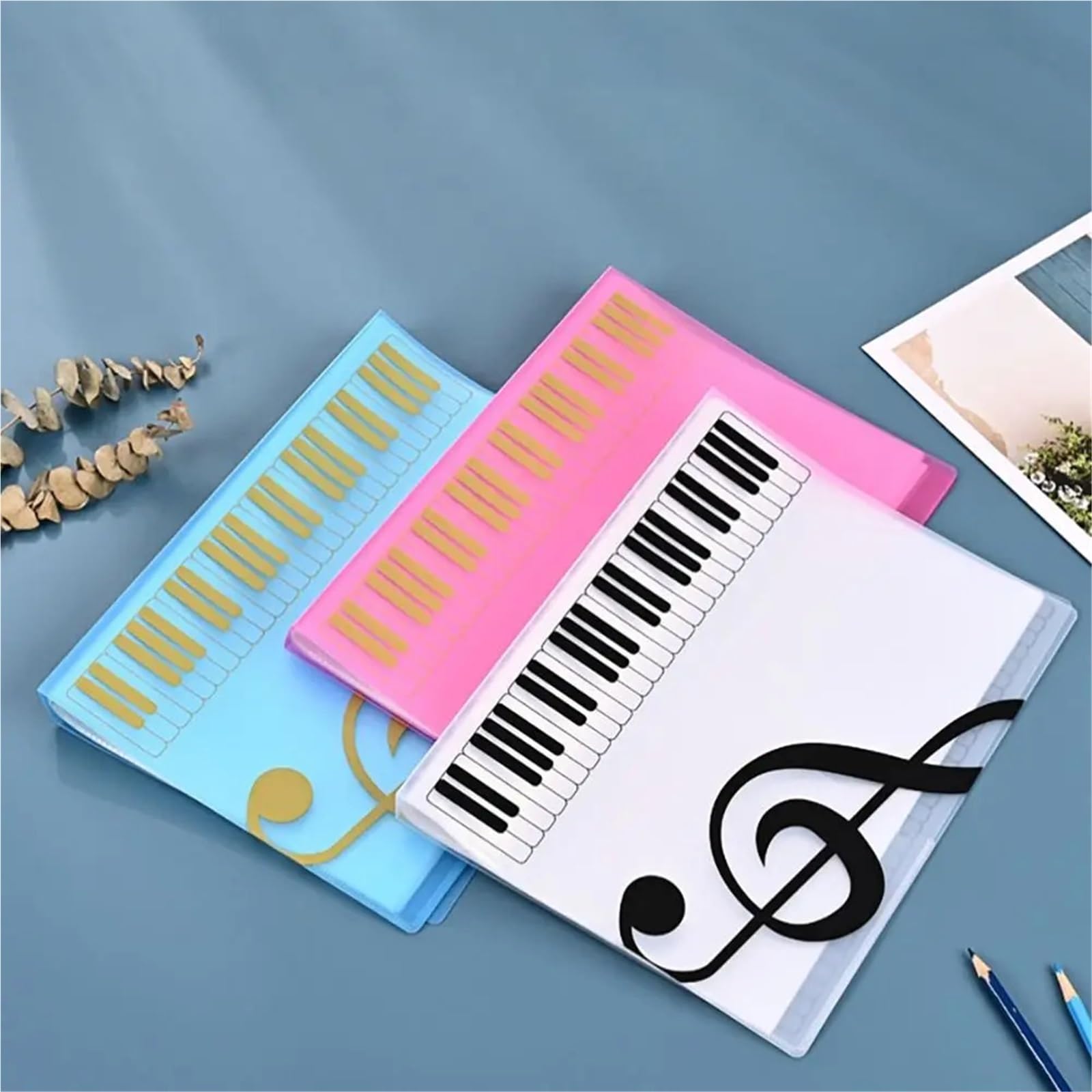 Gitarre, Klavier, Papierblätter, Ordner, Dokumentenaufbewahrung Für Notenblätter(Rose red)