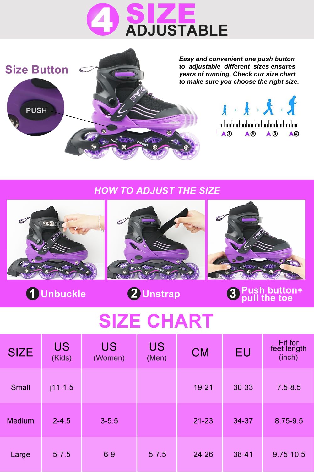 MGYZM Pattini in linea per ragazze, pattini a rotelle per ragazze, pattini in linea per bambini con ruote illuminate, pattini per ragazzi per sport indoor