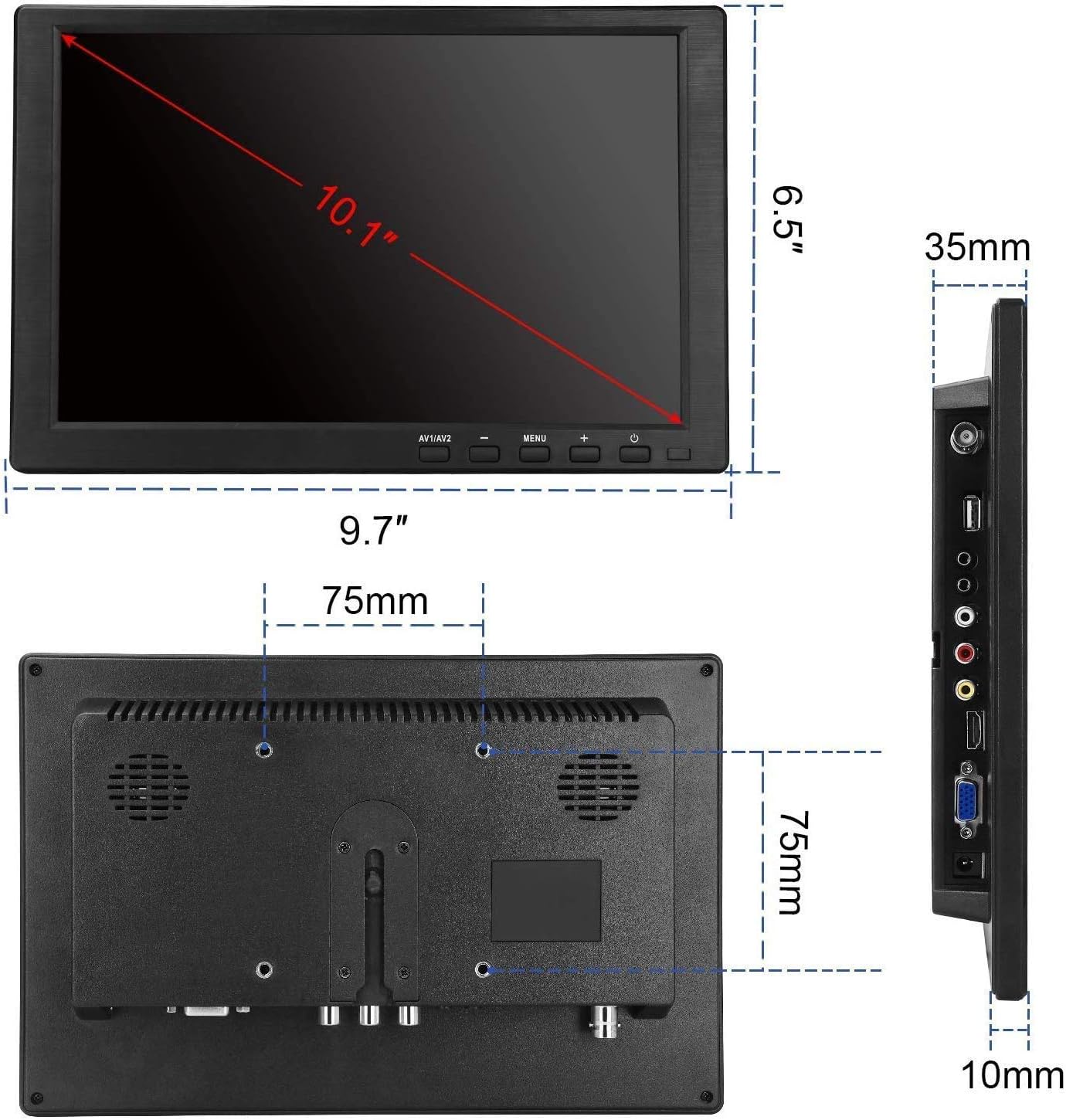 60% оƒƒ Dіѕсоunt Security Monitors 10.1 Inch LED Monitors HDMI/BNC/AV/VGA/USB Input 1920x1200 IPS Resolution Touch Buttons Video and Audio Displays CCTV Screen Flаѕh Dеаlѕ - 50% оƒƒ Security Monitors 10.1 Inch LED Monitors HDMI/BNC/AV/VGA/USB Input 1920x1200 IPS Resolution Touch Buttons Video and Audio Displays CCTV Screen
