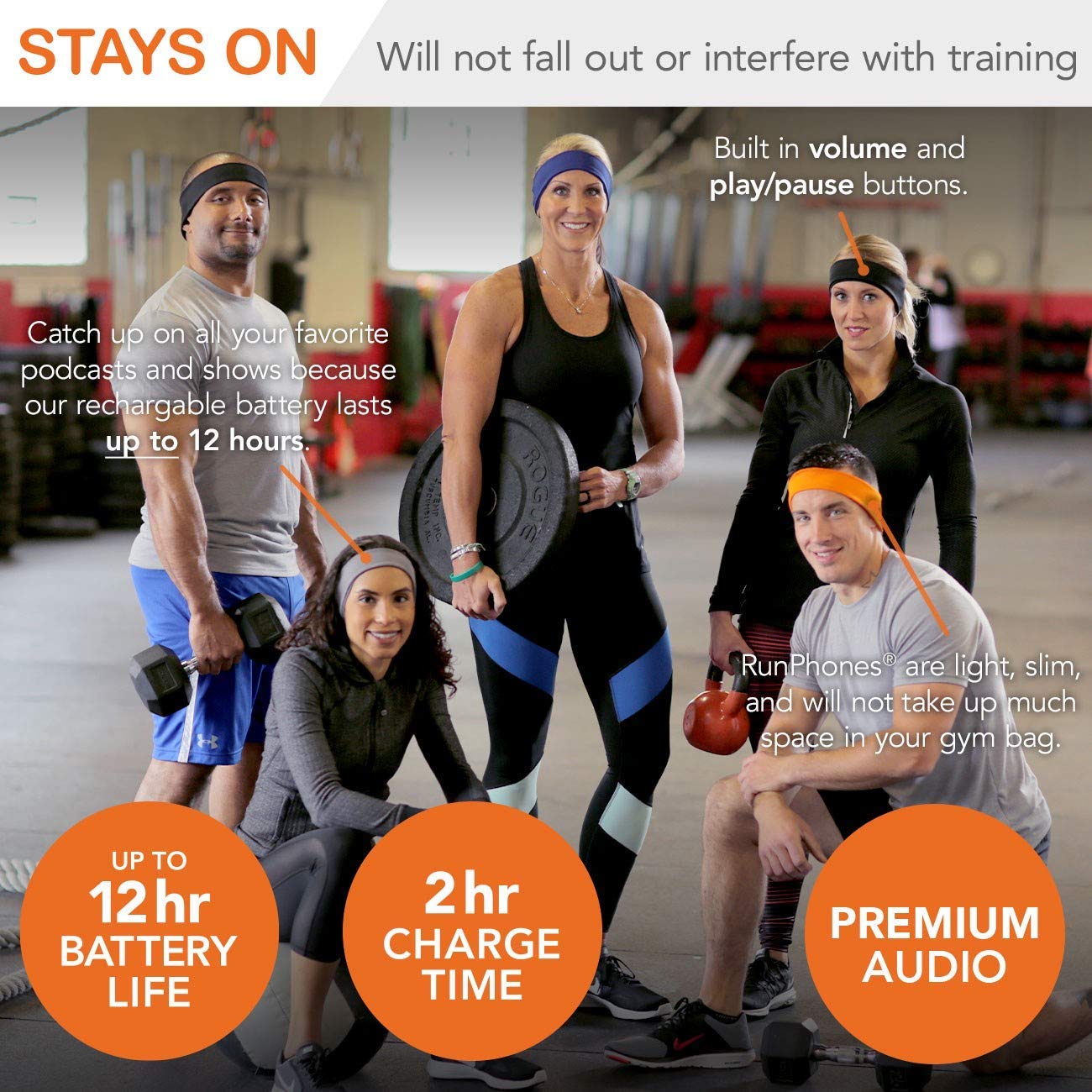 RunPhones New AcousticSheep Wireless | Bluetooth Headphones for Running, Exercise & More | Flat Speakers | Rechargeable Battery Lasts Up to 12 Hours (Large, Swift Black) 1