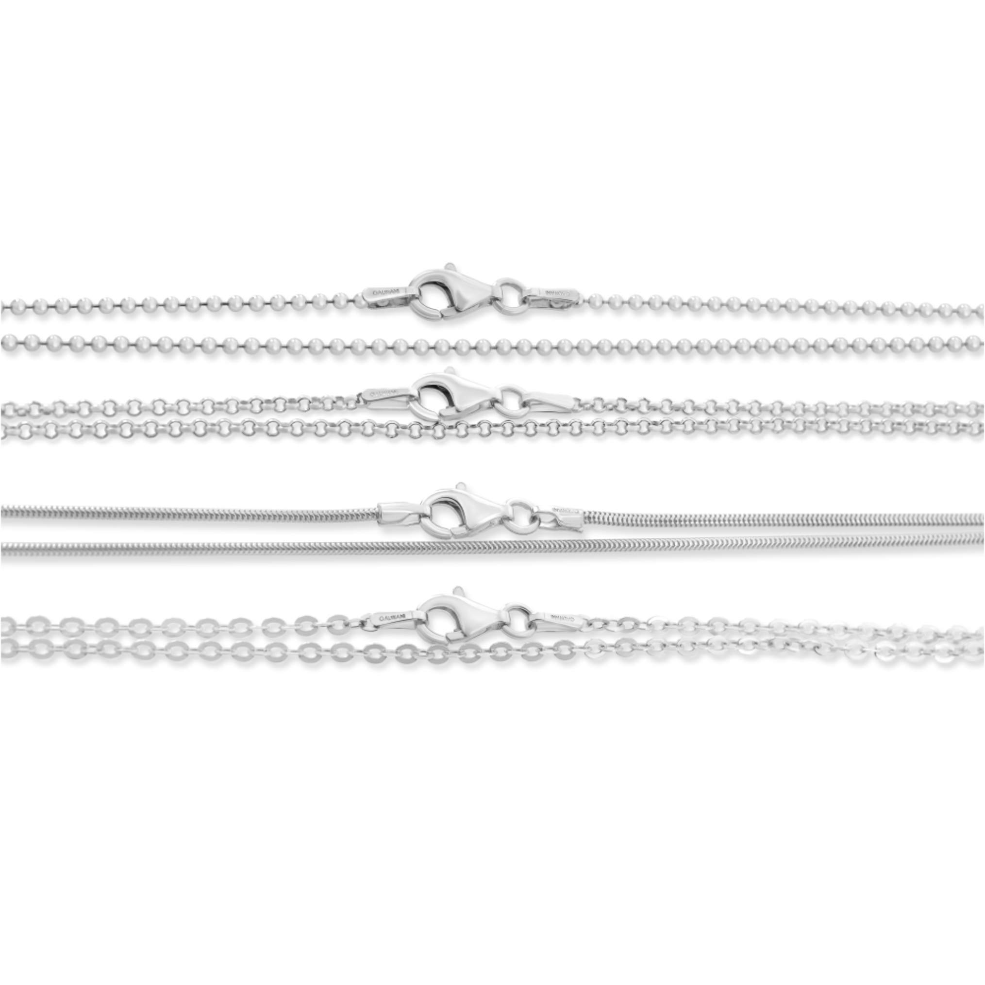 Silberkette Damen 925 Silber 38cm 42cm 45cm 50cm 60cm 70cm Kette ohne Anhänger Sterling Silber Kugelkette Erbsenkette Ankerkette Schlangenkette Einzelne Silberketten