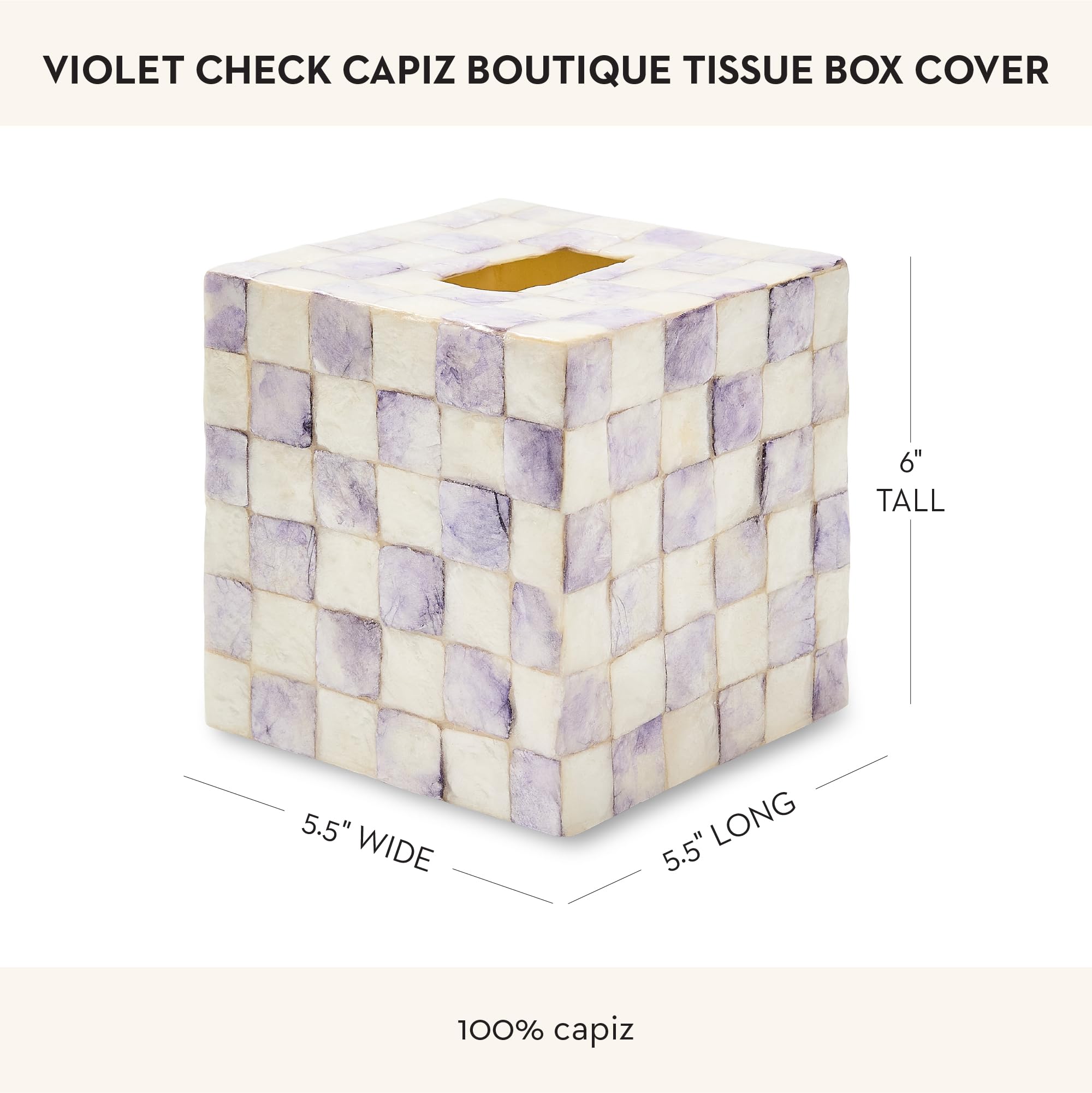 Amazon.com: MACKENZIE-CHILDS Boutique Square Capiz Tissue-Box