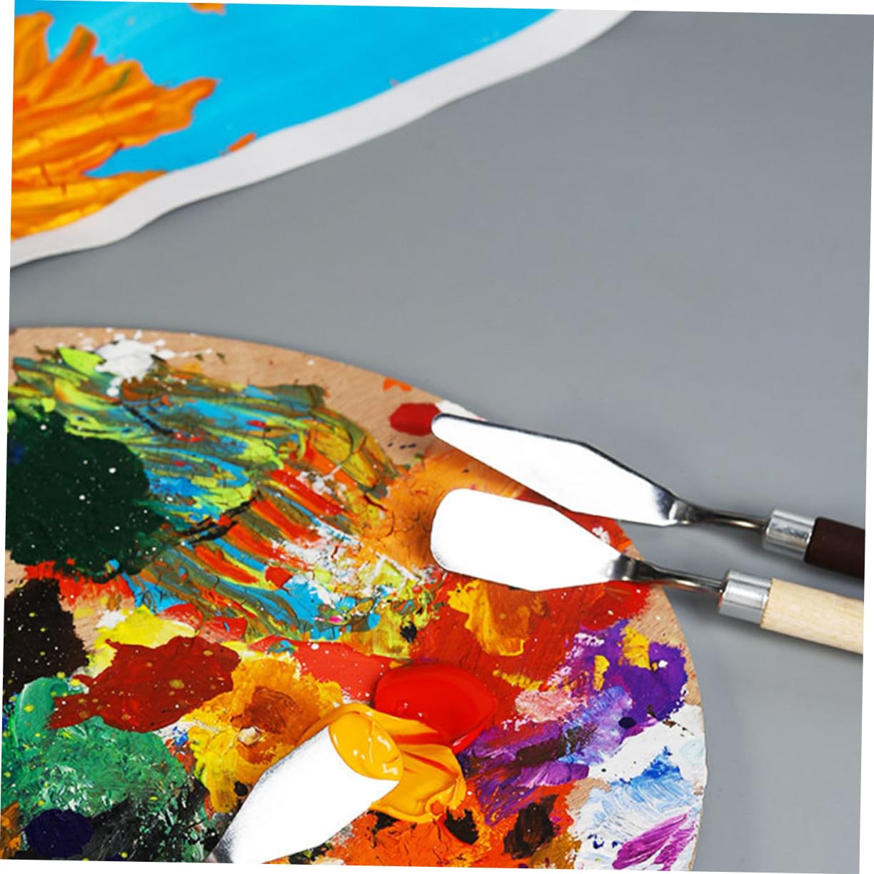 VILLCASE Oil Paint Knife Set 5pc Palette Knife Spatula Stainless Steel Painting Tools for Art