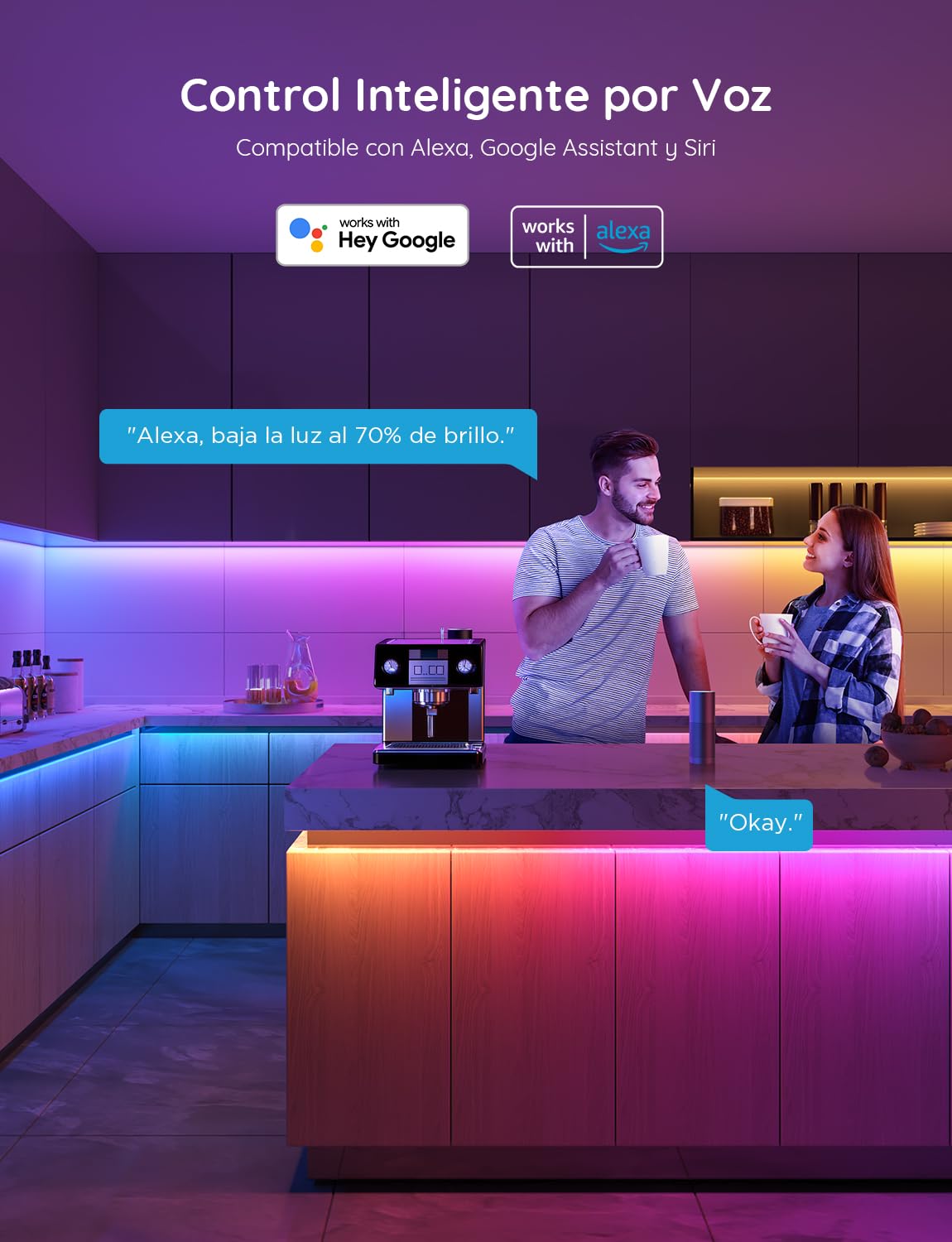 Govee Tira de LED de 30 m, Luces LED RGBIC Inteligente Tira de Luces De Navidad, Funciona con Alexa y Asistente de Google, Control de aplicaciones, Sincronización de música, para fiestas, hogar, 2