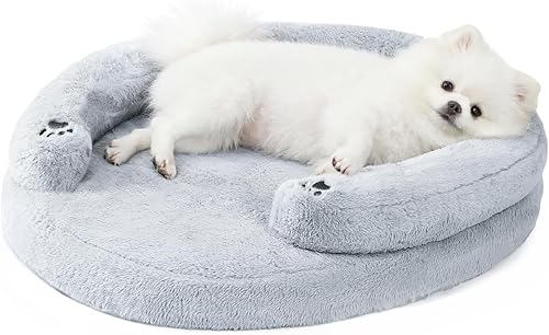 BurgeonNest Cama ortopédica para perros pequeños, impermeable, suave, para mascotas, gatos, cachorros, con almohada, funda extraíble lavable, parte