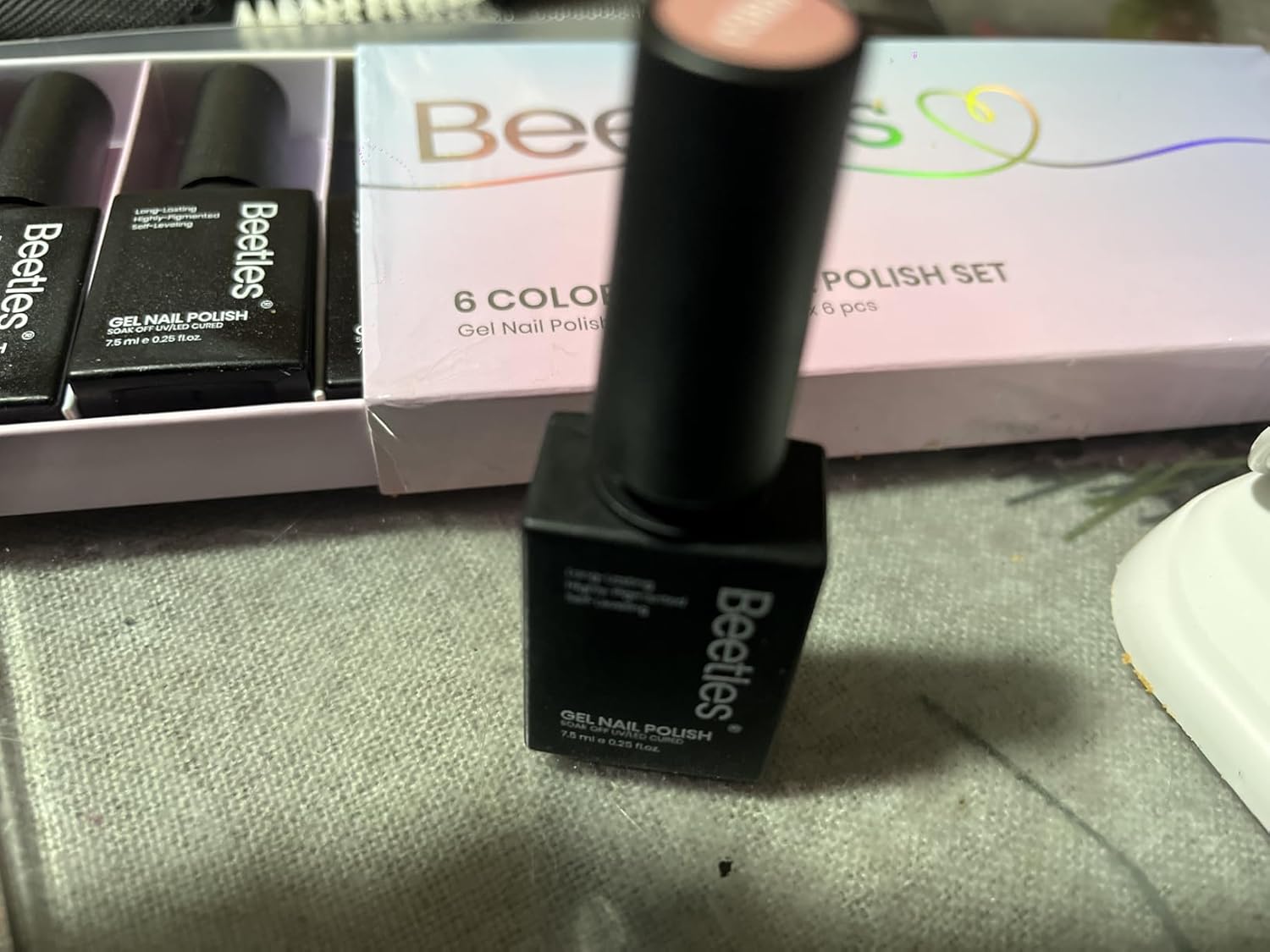 Gelab Cosmetics LLC Beetles Nude Gel Nail Polish Set - 6 Colors Nude Pink Brown Neutral Jelly Gel Polish Kit Sheer Translucent Effect Soak Off UV Nail Art Design Drunken Rose Collection Manicure 2 PCS