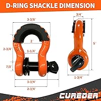 Vista 3 de Kit de recuperación con correa de remolque - Cuerda de 3" x 20 pies (15,930 kg) + grilletes de anillo en D de 3/4" (2 piezas) + Bolsa