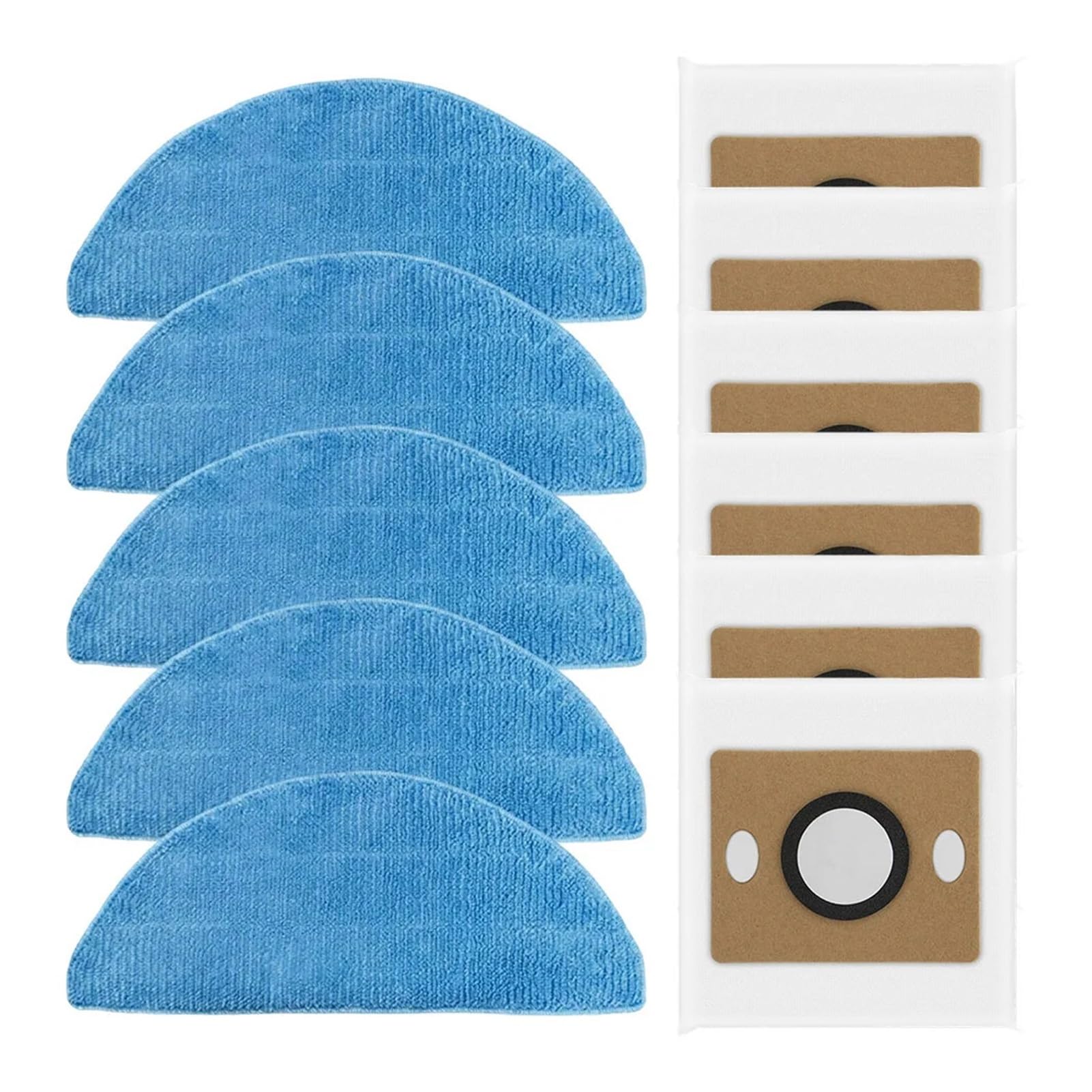 Dirlux Compatible for ILIFE A30 Pro Series Robot Vacuum 5 Pack Mop Cloths with 6 Pack Dust Bags Kit