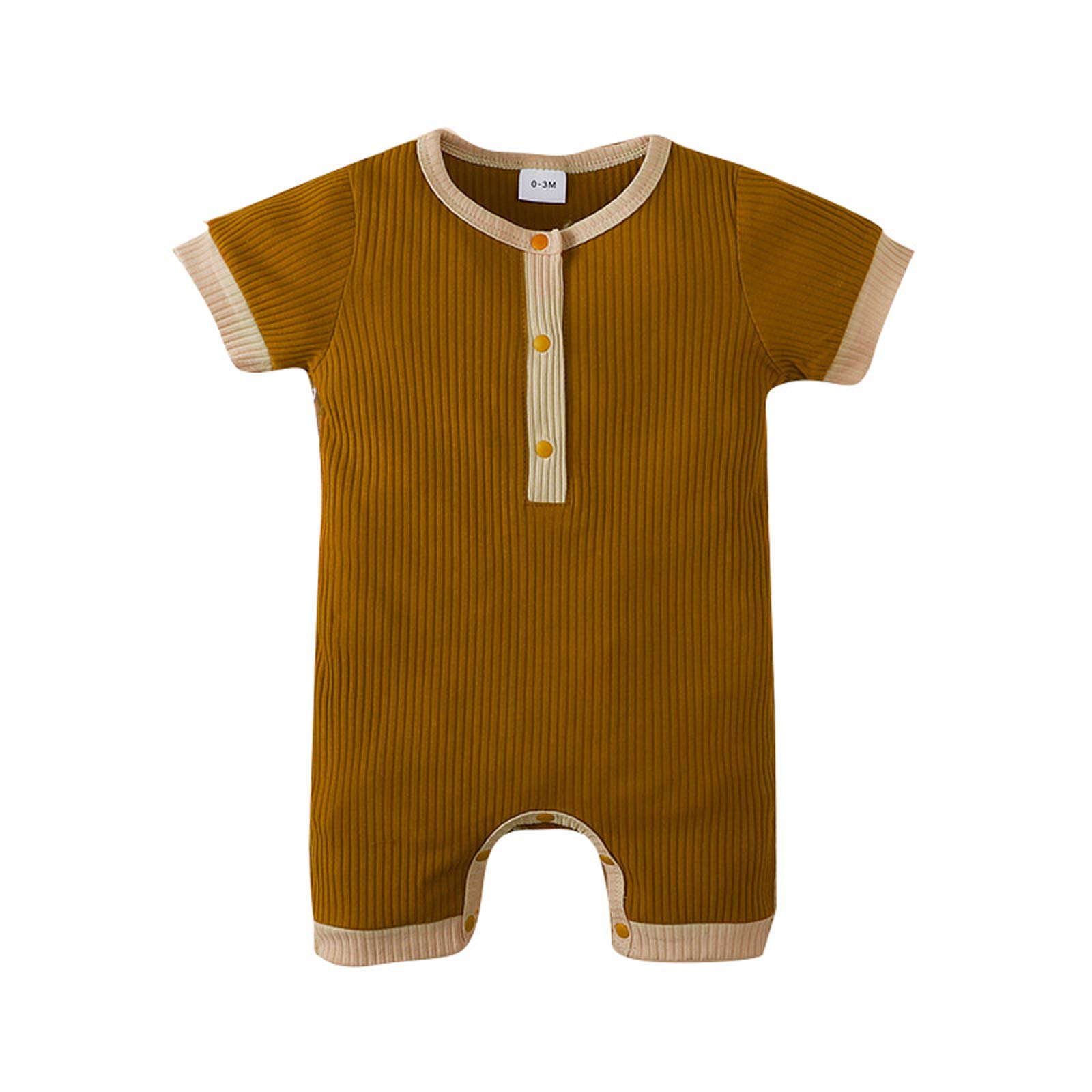 Winter Newborn Baby Boy Girl Solid Romper Unisex Infants Hooded Outfit Clothes Waffle Cotton Button Jumpsuits